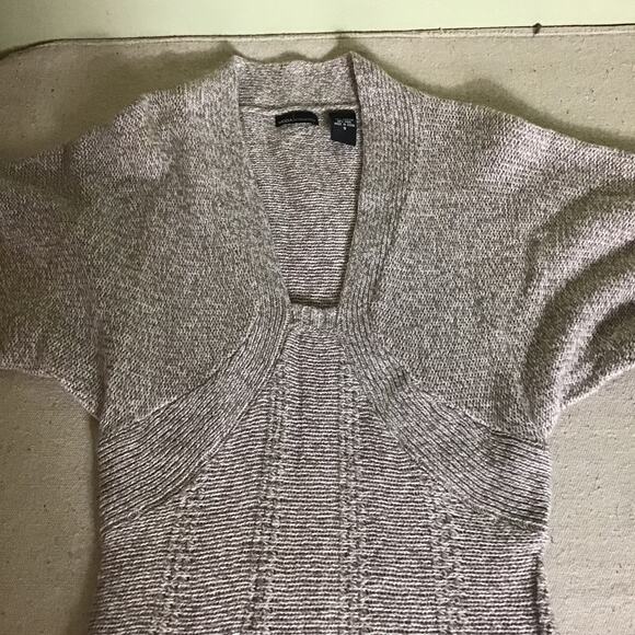 Moda International Women’s knit  V- Neck long Slv  Midi Tan Knit Dress  Sz. Sm - Picture 4 of 9